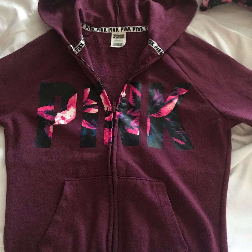 victoria secret pink zip up sweater